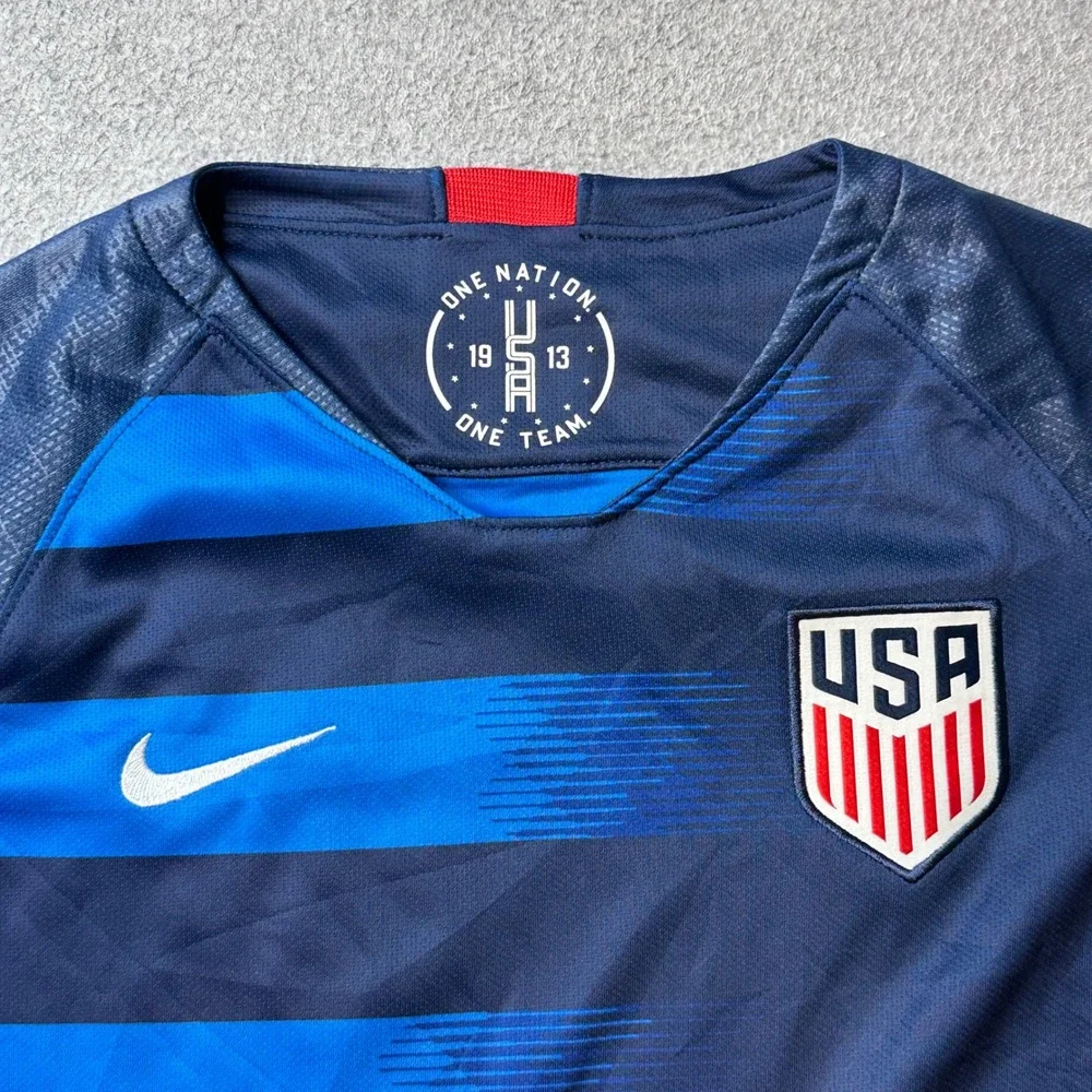 Nike Jersey Youth S Blue USMNT 2018 Away Soccer Dri-FIT 894023-410 USA Crest